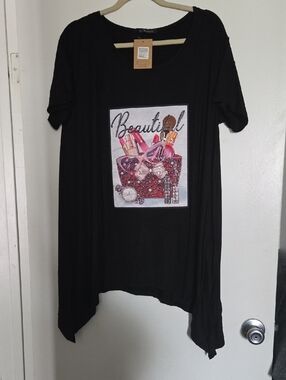 Bling Graphic Womens Top
